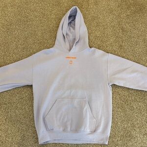 LONELY GHOST Purple Hoodie with Orange Detail